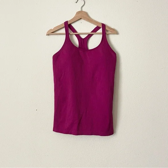 Lululemon SIZE 12 Ebb to Street ribbed tank top in Magenta Purple - Picture 1 of 4